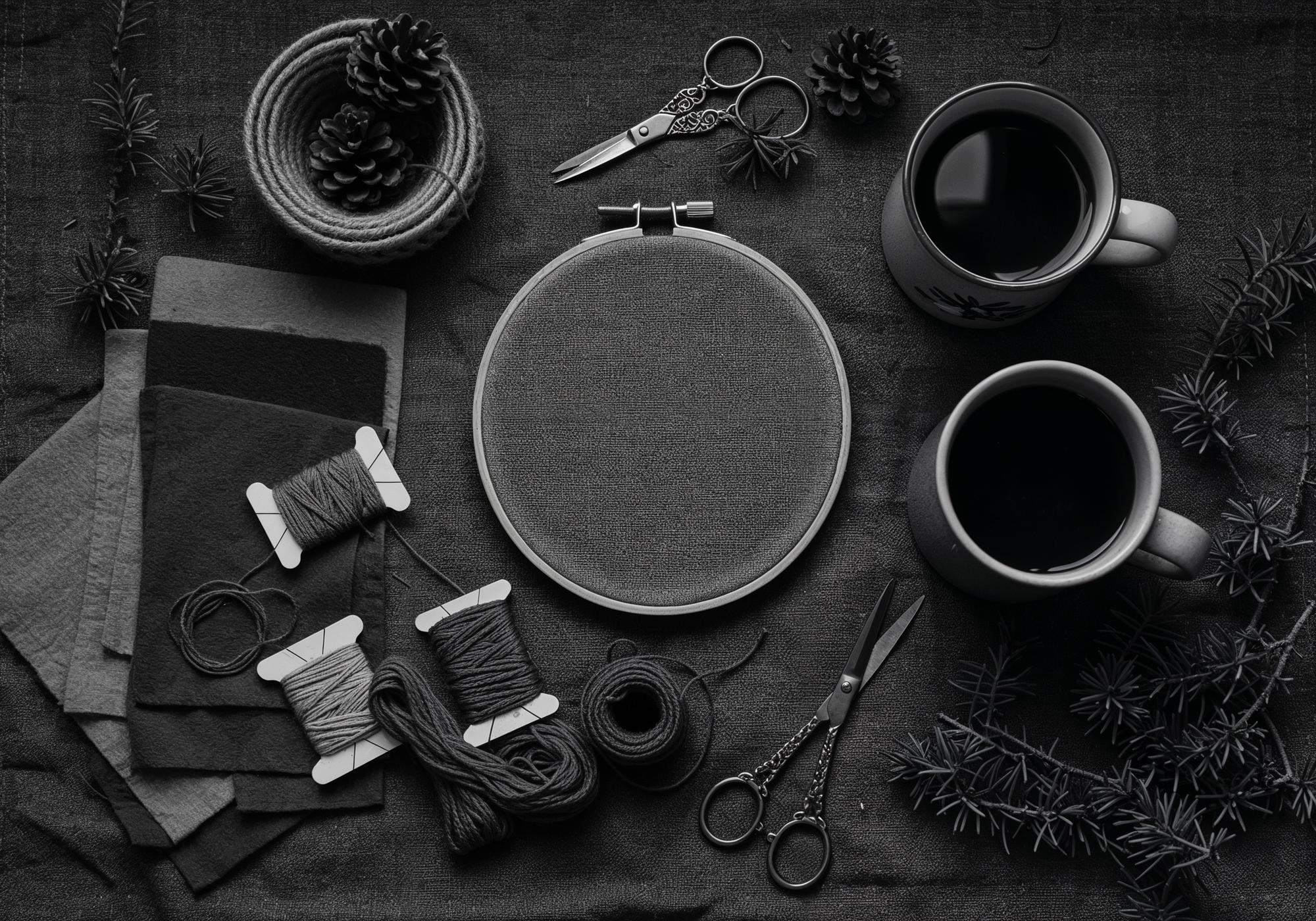 Wnętrze atelier z maszynami do haftu
